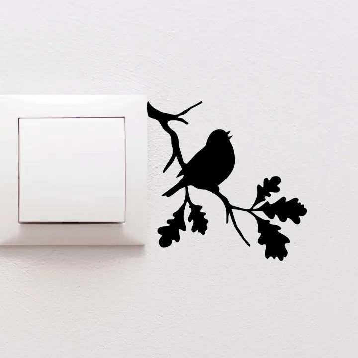 Wooden Branch &amp; Bird For Switch Board Wall Sticker