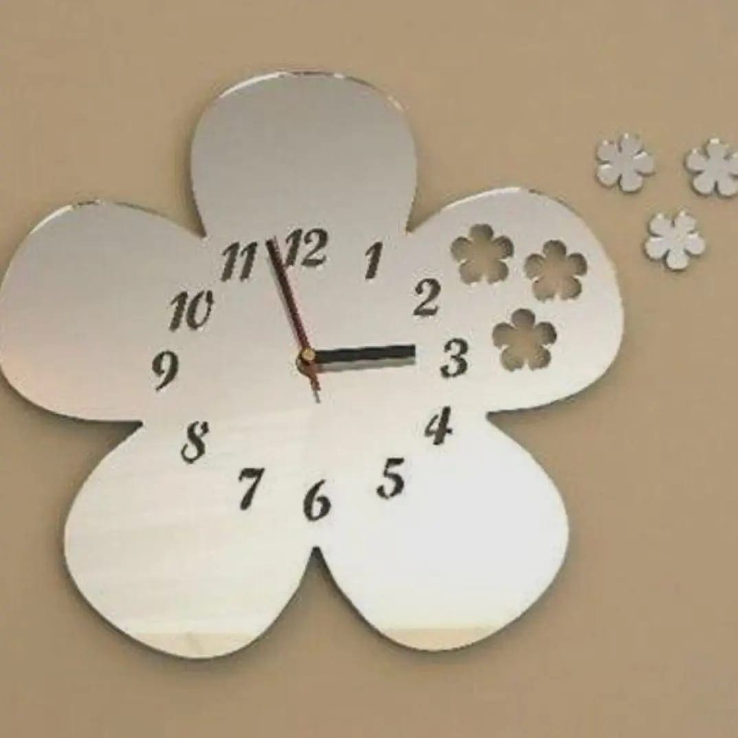 Mirror Clock (Flower Design)