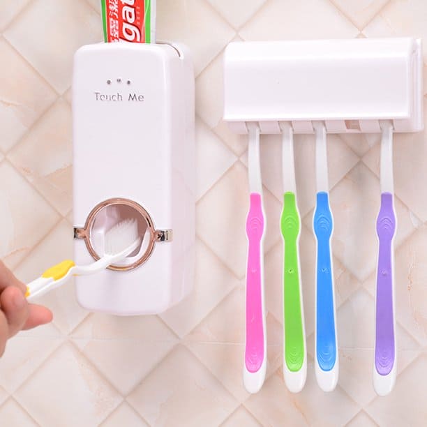Automatic Toothpaste Dispenser Squeezer &amp; Holder Set