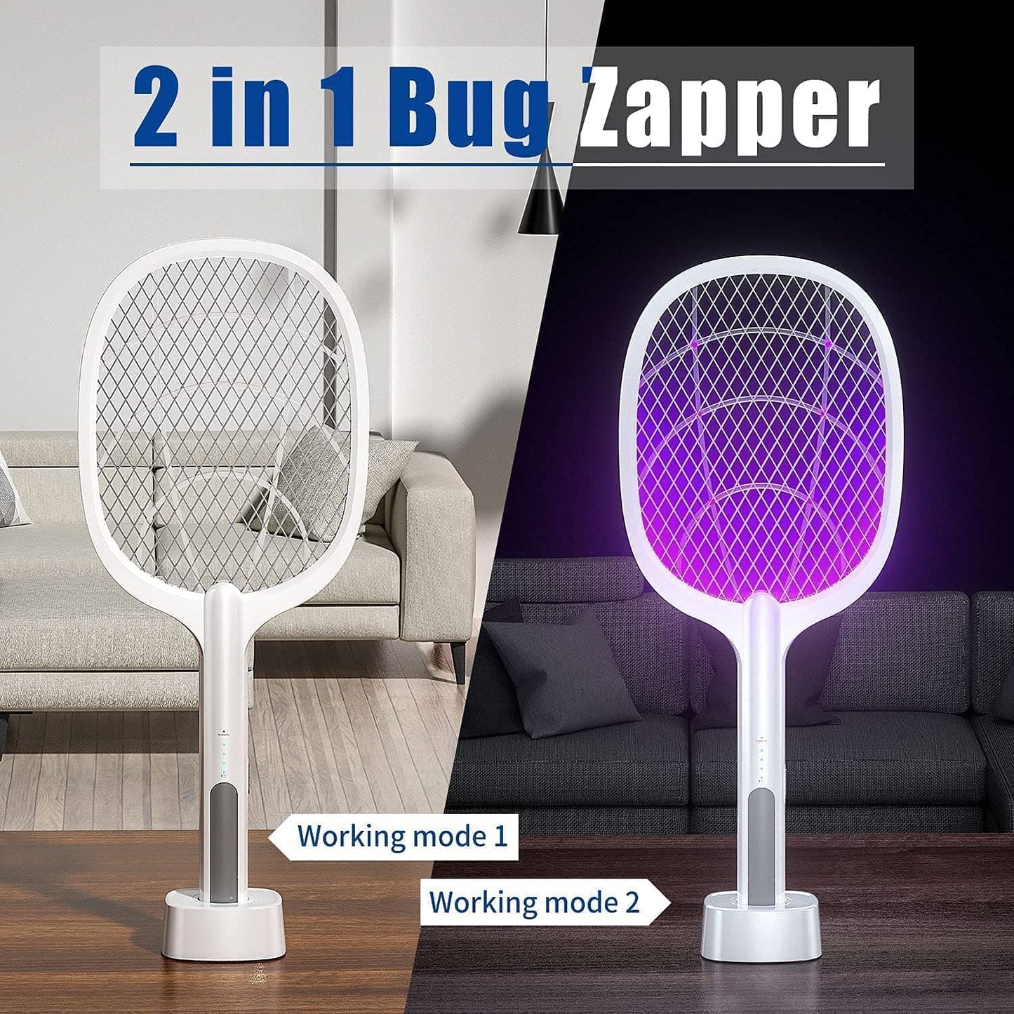 Rechargeable Mosquito Racket 2 In 1