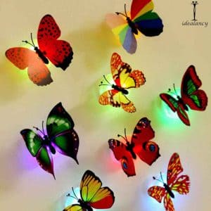 3D LED Butterfly Night Light Colorful Wall Paste Home Decor For Baby Room
