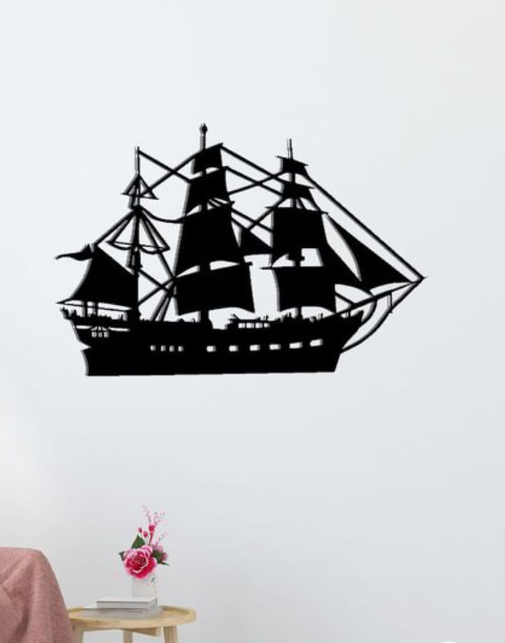 Ship Wall sticker Wall decoration 16 inch size Wooden material
